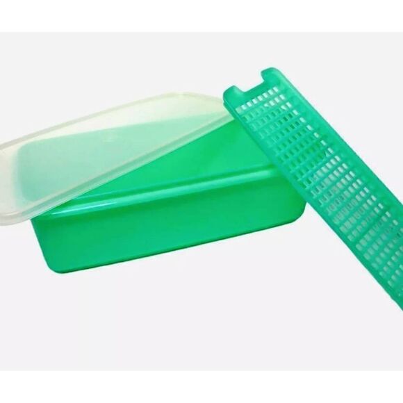 Vintage Tupperware Green Celery Vegetable Keeper With Tray And Lid #782 - Picture 1 of 6
